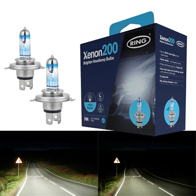 Ring Xenon 200 H4 Head Light Bulbs | Performance +200% Brighter - Pair - Image 1 of 4