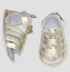 Baby Girl Gladiator Sandals - Just One You Made by Carter's Gold 3-6 Months NEW! - Picture 1 of 13