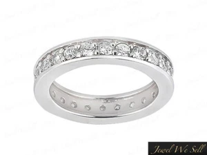 1Ct Prong Diamond Eternity Anniversary Wedding Band Ring 18k White Gold F VS1 - Picture 1 of 3