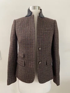 NEW JCREW SCHOOLBOY RHINESTONE HERRINGBONE 100% WOOL 00 BLAZER JACKET 03379 RARE - Picture 1 of 13