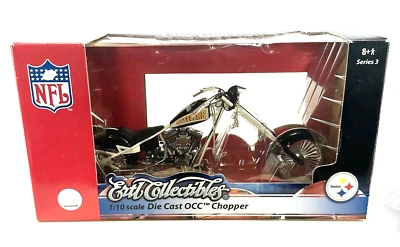 Ertl Collectibles 1:10 Scale Pittsburgh Steelers DieCast White Black OCC Chopper - Image 1 of 4