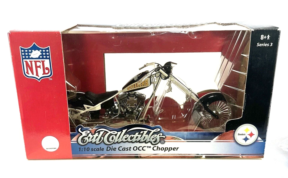 Ertl Collectibles 1:10 Scale Pittsburgh Steelers DieCast White Black OCC Chopper - Image 1 of 4