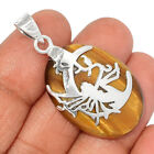 Fairy Of Universe - Natural Tiger Eye - Africa 925 Silver Pendant CP9782