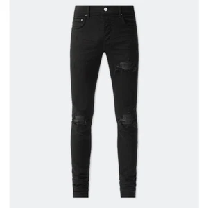 AMIRI MX1 Distressed Jeans schwarz OD Leder Patches Gr. 33 x 35 {LL9} - Bild 1 von 8