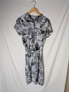 Rare Bitte Kae Rand Grey Black Egyptian Waist Belt Midi Dress Size XS Pockets - Bild 1 von 10