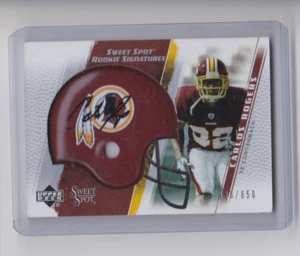 CARLOS ROGERS 2005 SWEET SPOT ROOKIE SIGNATURES AUTOGRAPH MINI HELMET CARD-#/650 - Picture 1 of 24