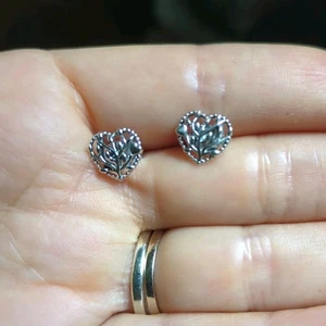 Pandora Sterling Silver 925 Heart Tree of Life Stud Earrings - Picture 1 of 7