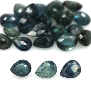 9.69 CT. Heated 22Pcs Bluish Green Sapphire Madagascar Pear - Picture 1 of 4