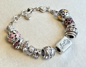 Brighton Charm Holder Bracelet w/ 10 Brighton Beads Spacers Charms Dream Dog - Picture 1 of 22