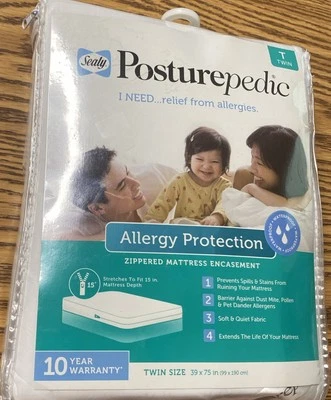 Colchón Sealy Posturepedic Cremallera Protección Antialérgica Cubierta Doble Sin Abrir Foto 1 de 2
