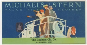 1930 Michaels Stern Clothing Advertising Blotter Lapham Clothing Co Mansfield OH - Picture 1 of 2