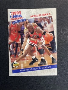1993-94 Upper Deck - NBA Playoffs Highlights Bulls Michael Jordan #180 - Picture 1 of 2