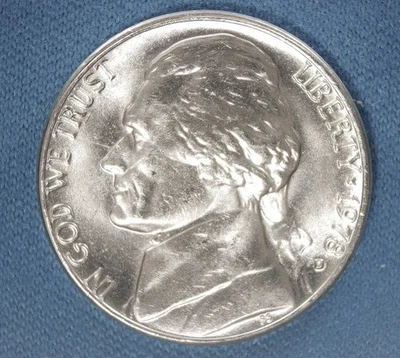 COLLAR DIE CLASH ERROR 1978-D Jefferson 5c UNC UN-CLEANED FROM a MINT SET - Image 1 of 4