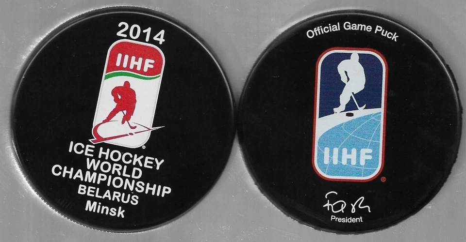 Eishockey Puck GAME PUCK WM 2014 MINSK BELARUS       DEL NHL - Bild 1 von 1
