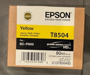 New Genuine Epson SC-P800 Yellow Ink Cartridge T8504, Exp: 03/2021 - OEM - Picture 1 of 2