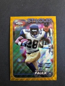 2024 Marshall Faulk (Rams) Topps Chrome Football Gold Auto /50 Color Match #101 - Bild 1 von 2