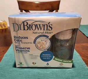 Dr. Brown's Natural Flow Anti-Colic Wide-Neck Baby Bottle Newborn Feeding Set - Picture 1 of 5