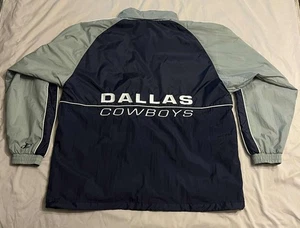 VTG Dallas Cowboys Windbreaker Logo Athletic Full Zip W Full Back Spellout Large - Picture 1 of 7