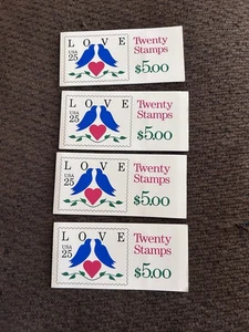 Four Booklets Of 25 Cent love Stamps - Picture 1 of 3