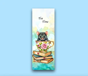 Whimsical Bookmark - Cute Mouse In Teacup, Unique Gift For Readers Women Girls - Imagen 1 de 7