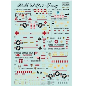 Print Scale 72-019 Decal for airplane 1:72 Bell UH-1 Huey Waterslide decals - Picture 1 of 24