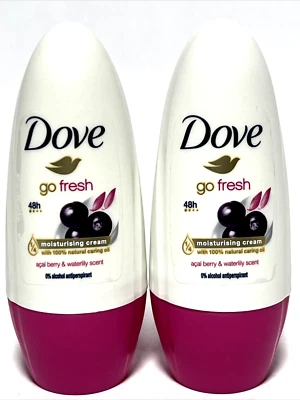 Dove Roll On Acai Berry & Waterlily Scent Antiperspirant Deodorant Go Fresh 2 pk - Image 1 of 3