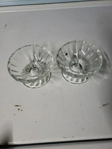 Libbey Klar Getäfelt Sherbet Eis Schüssel Schale Standfuß Vintage 2,25" 2er Set - Bild 1 von 10