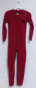 Youth size 8 Union Suit Red with Bear on front & Bear Bum on back Flap, CUTE!! - Picture 1 of 5