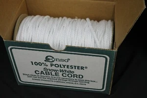 144 Yds Conso Cording Spool Bolt Welt Piping Rope Polyester Cable White 60214 - Picture 1 of 4