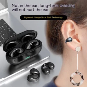 Cuffie a conduzione ossea - True Wireless Bone Conduction 5.3 Bluetooth Headset - Foto 1 di 11