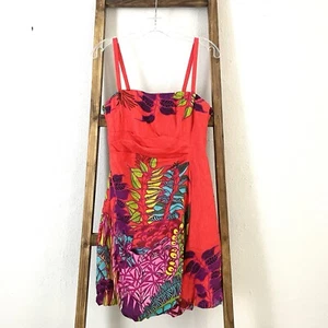 Nanette Lepore Tropical Heat trägerloses Cabrio-Kleid in orange Blumenmuster Größe 4 - Bild 1 von 13