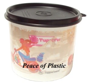 Tupperware New 2 Cup Mini Izak Storage Canister Motorcycle Design Black Seal - Picture 1 of 1