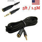 1.5M 3.5mm Black Stereo Audio Aux Headphone Cable Extension Cord Male to Female