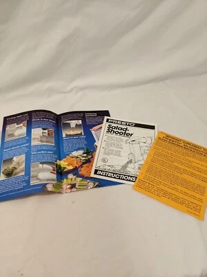 Presto Salad Shooter Instructions Brochure Booklet Guide Book How To Use Ad 1989 - Image 1 of 4