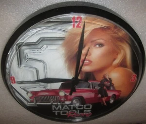 MATCO TOOLS RACING: Sexy Blonde Pin-Up Girl+ 1955 Chevy Nomad- COOL 12.5" CLOCK - Picture 1 of 5