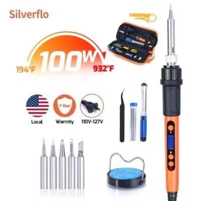 100W Soldering Iron Electric Gun Adjustable Temperature Welding Solder Kit Set - Image 1 of 4