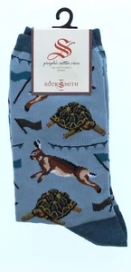 Socksmith Women's Graphic Cotton Crew Socks (Tortoise and the Hare) - Picture 1 of 2