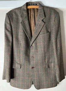 Daks vintage men's blazer 42R brown mix 100% pure new wool GB jacket classic - Picture 1 of 10
