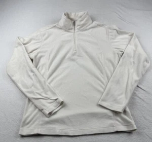 Columbia Cream 1/4 Zip Fleece Long Sleeve Shirt Size M - Picture 1 of 9