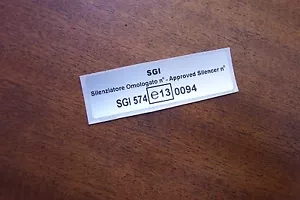 METALLIC, E-MARKED, EXHAUST STICKER (60mm x 20mm) - Picture 1 of 3