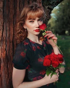 Lindy Bop Amelia May Ditzy Leopardo Rosa Rústica Vintage Retro Vestido de Té San Valentín - Imagen 1 de 9