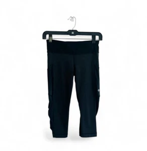 Lululemon Cut The Crop Leggings Größe 4 schwarz niedriger Bund Mesh - Bild 1 von 12