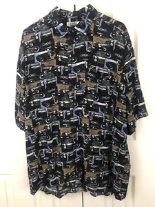 Vintage City Streets kurzärmeliges Autodruck Knopfleiste Shirt für Herren Größe XL - Bild 1 von 6