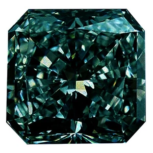 9.86 ct vvs1/GRAY BLUE RADIANT CUT LOOSE MOISSANITE DIAMOND RING/PENDANT - Picture 1 of 1