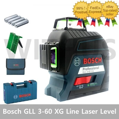 Bosch GLL 3-60 XG Professional Line Laser Level 30/60m 3Way 360º AAx4 IP54 Green - Image 1 of 4