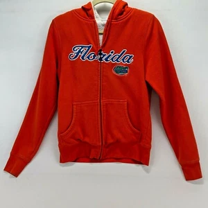 Giacca con cappuccio zip intera arancione University of Florida Gators media 8/10 pelliccia sintetica - Foto 1 di 7