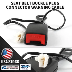 1x Car Passenger Front Seat Belt Buckle Socket Plug Connector w/ Warning Cable - Picture 1 of 8