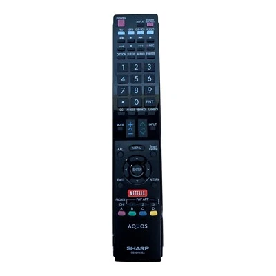 Sharp Aquos GB004WJSA Replacement Black Smart Remote w/ Netflix Button  Tested - Image 1 of 4