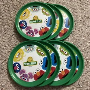 Sesame Place Lot Of 7 Plates Whirley Industries BPA Free 9" Diameter - Picture 1 of 5