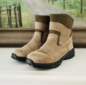 L.L. Bean Shoes Stivaletti Donna 7M Marrone/Verde Thinsulate Impermeabili Scamosciati - Foto 1 di 13